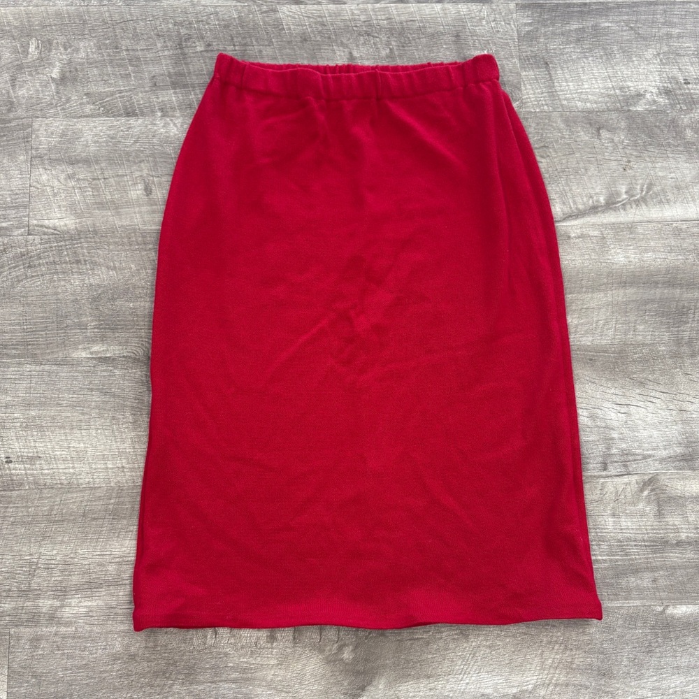 Wool nylon blend knit red skirt size 6